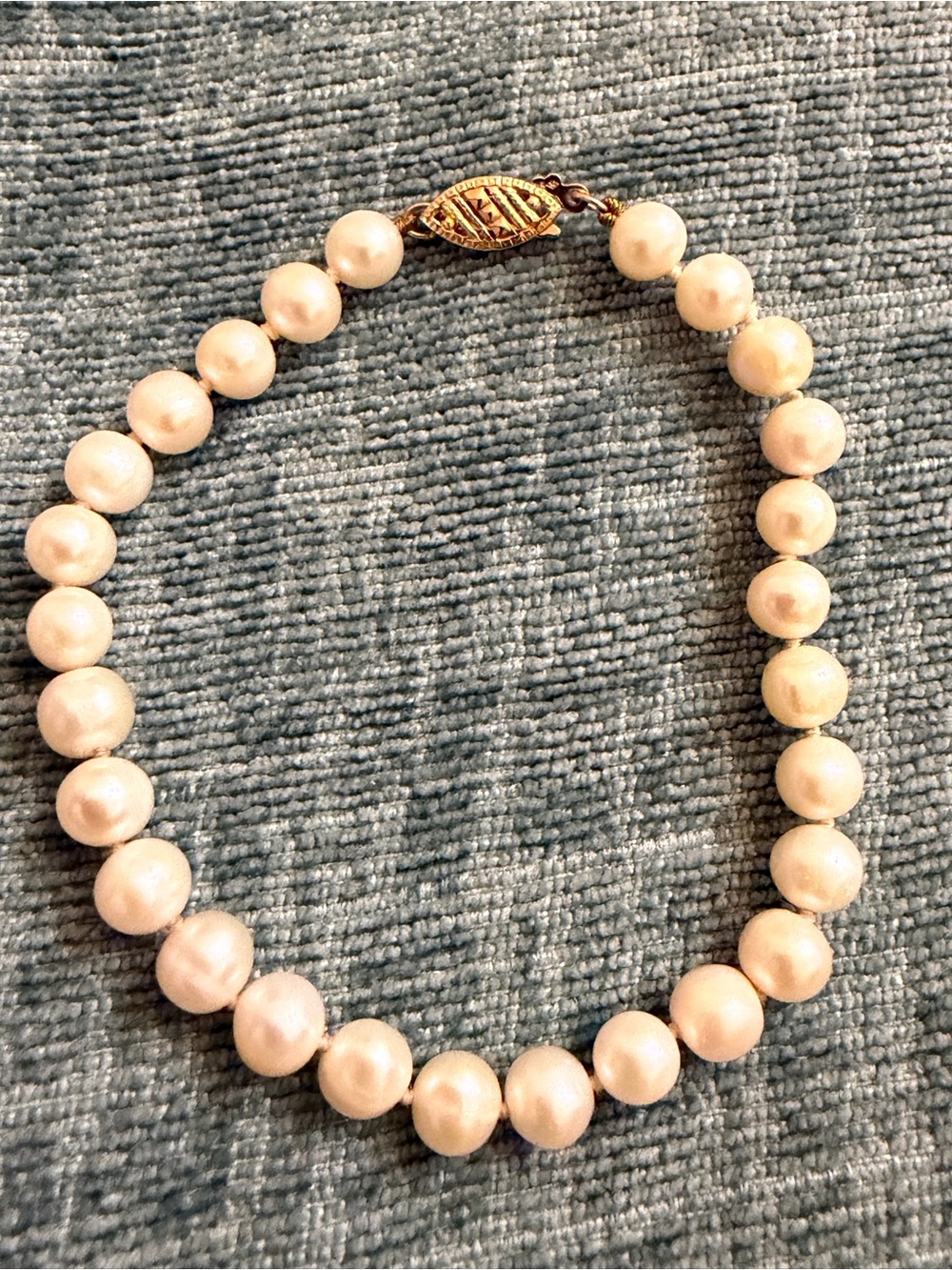 Vintage 14K Yellow Gold Akoya Cultured Pearl Necklace & Bracelet Set Signed WBO - Picture 14 of 15